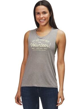 Parks Project Gray "Get Off Your Rear And Volunteer" Tank, Size S
